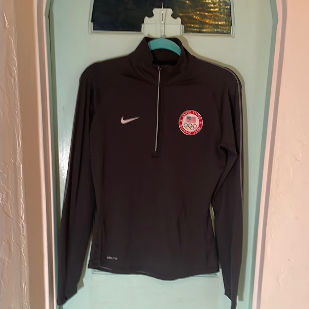 Grey Nike Team USA Quarter-Zip Pullover